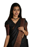 Flosive Womens Present Banarasi Soft Lichi Silk Saree Beautiful Jacquard Rich Pallu Design Work Zari Woven Kanjivaram Silk Style