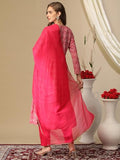 Gosriki Women'S Cotton Blend Printed Straight Kurta With Pant & Dupatta (Manchali-Rani-Nw-Gs_L_Pink_Large),Pink,,B0D3BX819G