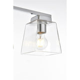 Living District Merrick 4-Light Iron & Glass Bath Sconce In Chrome/Clear