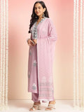 Gosriki Women'S Rayon Viscose Printed Straight Kurta With Pant & Dupatta (Belagavi Purple-Vks05-Gs_Xxl_Purple_Xx-Large),Purple,2,B0DT75J8HF