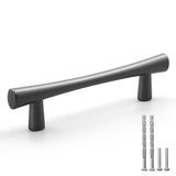 YAGU 10 Pack Dark Gray Cabinet Pulls, 3-3/4 Inch (96mm) Hole Center Kitchen Drawer Handles Black Nickel Furniture Hardware for D
