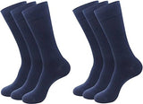 Queery MenS Solid Crew Length Socks (Pack Of 6)