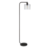 Cadmus 57 Tall Floor Lamp with Glass Shade in Blackened Bronze/Seeded