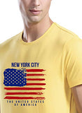 Adro Men'S Usa American Flag Printed Cotton T-Shirts (Rnr-M-Nww-Ly_Light Yellow_2Xl)