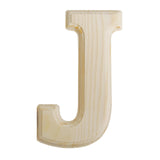 Homeford Pine Wood Beveled Wooden Letter J, Natural, 53/4inch
