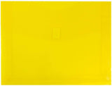 JAM PAPER Plastic Expansion Envelopes with Hook & Loop Closure - Letter Booklet - 9 3/4 x 13 with 2 Inch Expansion - Yellow - 3/