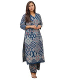 Gosriki Women'S Rayon Viscose Printed Straight Kurta With Palazzo (Kadai Blue-Vks07-Gs_L_Blue_Large),Blue,,B0FCC9B1LS