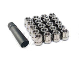 24 Open End Spline Drive Small Diameter Acorn 7/16 Chrome Lug Nut Kit with Key