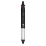 Pilot Dr. Grip 4+1 MultiFunction Refillable & Retractable Ballpoint Pen + Pencil, Fine Point, Black Barrel, Black/Red/Blue/Gree