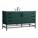 Elegant Decor Indoor Modern Under Sink Bathroom Fixtures Storage Organizer Cabinet 24 Inch Single Bathroom Vanity - Teak