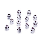 Megapet 240 Pcs Letter Cube Beads Cube Letter Beads for Bracelet Acrylic Alphabet B Bead 4-5mm Square Initial Bead for Jewelry M