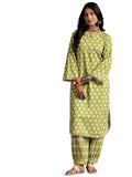 Libas Womens Printed Cotton Straight Kurta With Salwar