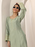 Libas Women'S Silk Blend Kurta Sets (49313_Green_Xl)