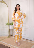 Anni Designer Women'S Cotton Blend Printed Ethnic Co-Ord Set (Minara Yellow-Nw_M_Yellow_Medium),Green,M,Cotton Blend,Regular,