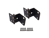 QCAA Durable Steel Semi-Concealed Hinge for Box, Chest & Cabinet, 1-1/2 Width x 1.2 mm Thickness, Antique Copper, 2 Pack, Made i