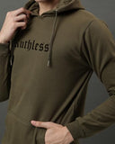 Adro Men'S Cotton Neck Hooded Sweatshirt (H24-Ruth-Ol_Olive,OliveApparel,L