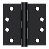 Deltana S44hd1b Heavy Duty Square Door Hinge, Flat Black, 4 X 4