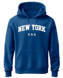 ADRO Hoodie for Men 320 GSM Soft Cotton Hoodies Long Lasting Prints New York Hoodie for Winter | Mens Hoodies | Sweatshirt for Men|H24-NEW-RB-S Royal Blue,Royal Blue