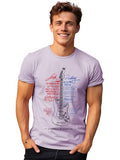 Adro Guitar Design Printed T-Shirt For Men - 100% Cotton, Regular Fit, Soft Breathable Fabric | Rn23-M-Gtr-Pu-L Purple