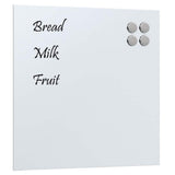 vidaXL Wallmounted Magnetic Board White 15.7inchx15.7inch Tempered Glass