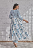 Gosriki Women'S Rayon Blend Printed Anarkali Kurta With Pant & Dupatta (Betul White-Vks01-Gs_Xl_White_X-Large),White,,B0DR1VCZJ4