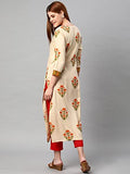 Gosriki Women'S Cotton Blend Traditional Straight Printed Kurta And Pant Set (Amd 21-Cream_M-Gs_Cream_Medium),Cream,,B0BNXNQHBL