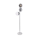 Living District Eclipse 3 Lights Chrome Floor Lamp With Clear Glass