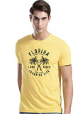 Adro Florida Paradise Life Mens Printed T-Shirt (Xl, Light Yellow)