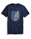 Adro Mens Attack On Titan Cotton T-Shirt (Xl, Navy Blue)