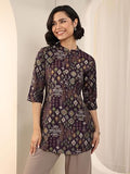 Libas Women'S Silk Blend Ethnic Motifs Straight Kurtis (98160_Burgundy_S)