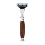Union Razors Ss4Rz Razor Resin-Covered Wood Handle And Lubricating Strip - Reusable Mens Shaving Razor
