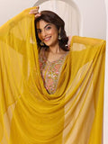 Libas Women'S Silk Blend Kurta Sets (Gs1091_Yellow_L)