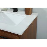 Elegant Decor Sloane 24 Mdf And Steel Single Bathroom Vanity In Teak