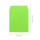 Hygloss 30 Library Card Pockets 3.5X5 Inch - Non-Adhesive Pocket Envelopes - Electric Lime - Classroom Envelope Pockets - Ideal