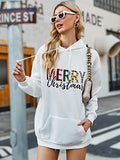 Toplot Women'S Woolen Long Typographic Printed White Hoodie With Hooded Neck (T-Hoodie-5051-Merry-L),White,,B0CJBS1Y56