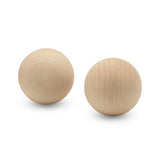 2-3/4 inch Wooden Round Ball, Bag of 2 Unfinished Natural Round Hardwood Balls, Smooth Birch Balls, for Crafts and DIY Projects