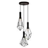 Elegant Lighting Living District Jago 3-Light Transitional Metal Pendant In Black