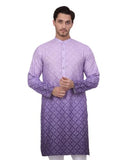 Jompers Men'S Purple Ombre Pure Cotton Straight Kurta (Purple, L)