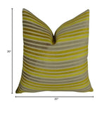 Plutus Brands Plutus Fork Valley Handmade Throw Pillow, 20 X 30 Queen, Lime/Gray
