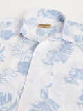 LookMark Men's Cotton Blend Casual Beach Wear Shirts | Stylish Printed Shirts for Men | Comfortable Summer Wear | Party Vacation & Daily Casuals (Pack of 2) (Printed Shirt Blue Leaf-Zebra-S),Blue-Black-05