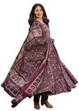 Gosriki Women'S Rayon Viscose Anarkali Printed Kurta With Pant & Dupatta (Mahathi Multi-Gs_L_Multicolor_Large),Multicolour,,B0FC6SN35T