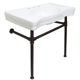 Kingston Brass VPB1360ST Imperial Console Sink, 35.81 x 19.13 x 33.88, White/Matte Black