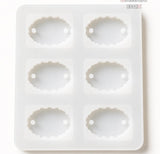 Urban Box Silicone Resin Mould Tray, 6 Cavity Oval Shape, For Diy Pendant, Keychain & Jewellery Making, Flexible Reusable Mould