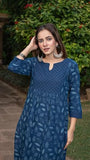 Fabnex Kurta Set For Women | Women Kurta | Women Kurta Sets Kurtis | Women Kurta Pant Set | Women Kurta Pant Set Women Kurti Set With Pant (K-53-54) (M, Blue)