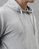 Adro Men'S Cotton Neck Hooded Sweatshirt (H24-Pln-Gr_Grey,GreyApparel,XL