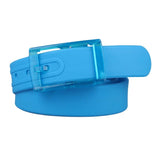 Yashidun Silicone Belt For Men And Women Candy Color Plastic Buckle, MetalFree Security Inspection Belt