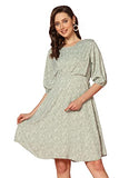 Dhruvi Trendz Womens Rayon Women Western Dresses Regular Fit Western Dress (Dt-Wd1079_Pista_L)