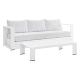 Modway Tahoe Aluminum 2Piece Outdoor Patio Set in White White