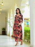 Anni Designer Women'S Cotton Blend Straight Printed Kurta With Palazzo (Chinki Black-Nw_Xl_Black_X-Large),Black,XL,Cotton Blend,Regular,
