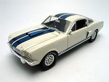 1966 Shelby Mustang GT 350 White with Blue Stripes 1/18 by Shelby Collectibles SC160